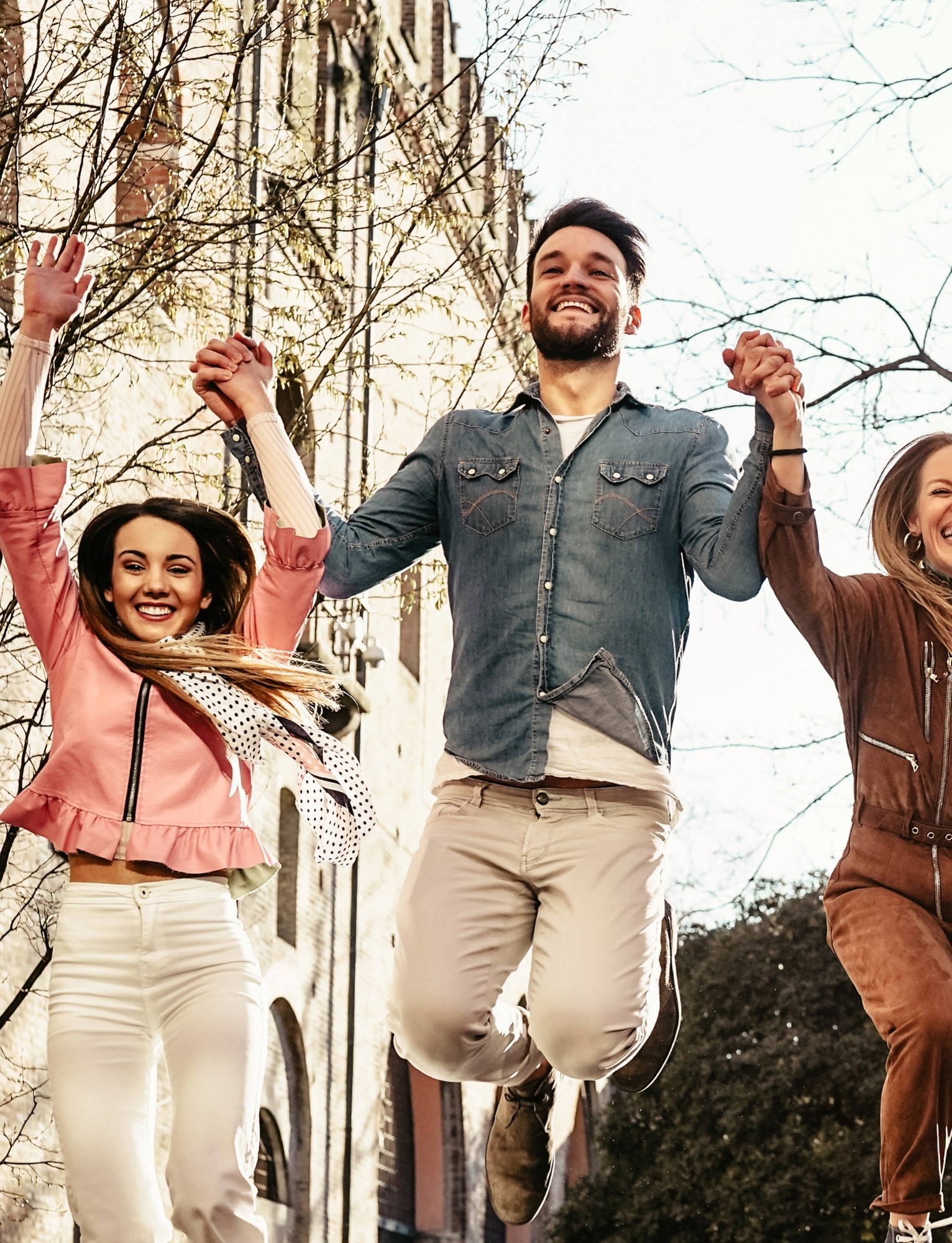 People jumping for joy